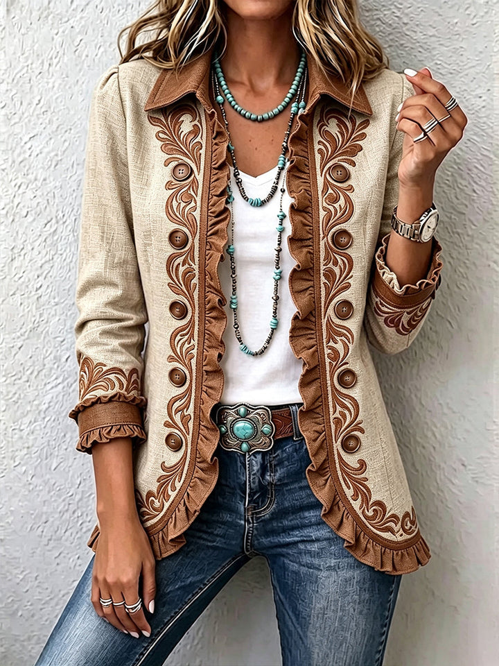 Scarlett | Chaqueta Boho Vintage con Volantes