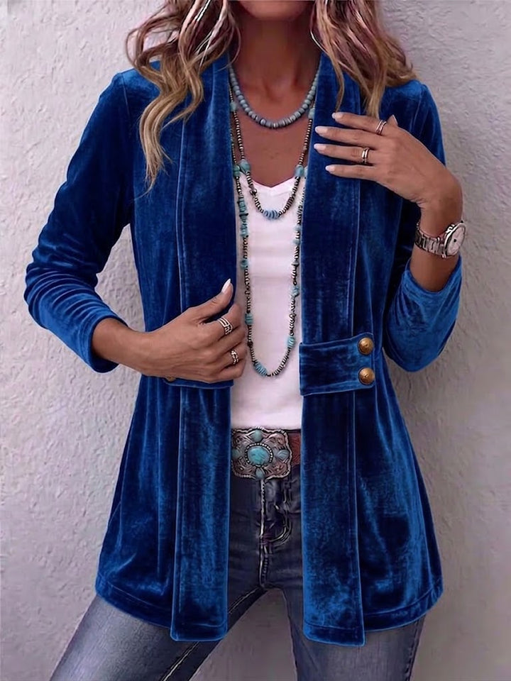 Avery | Chaqueta Vintage con Acento en los Botones de Mangas Largas y Apertura Frontal