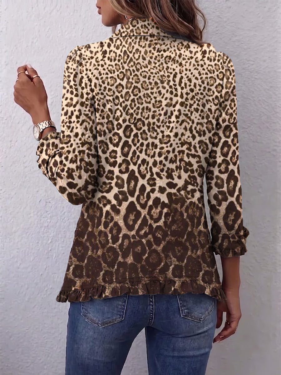 Abigail | Chaqueta de volantes de leopardo