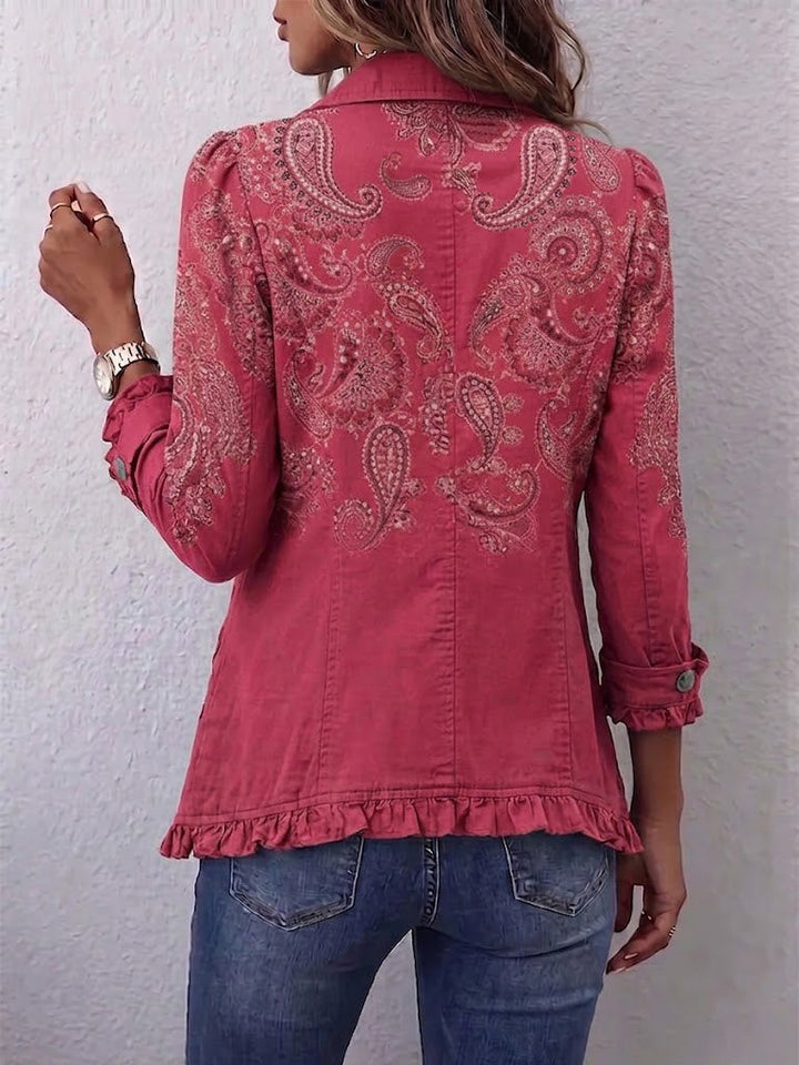 Camila | Chaqueta Ruffle Estampado Paisley Vintage