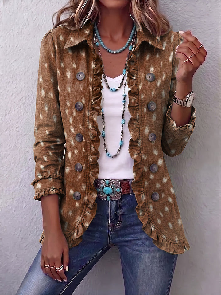 Layla | Chaqueta Boho con Motivo Animal y Volantes