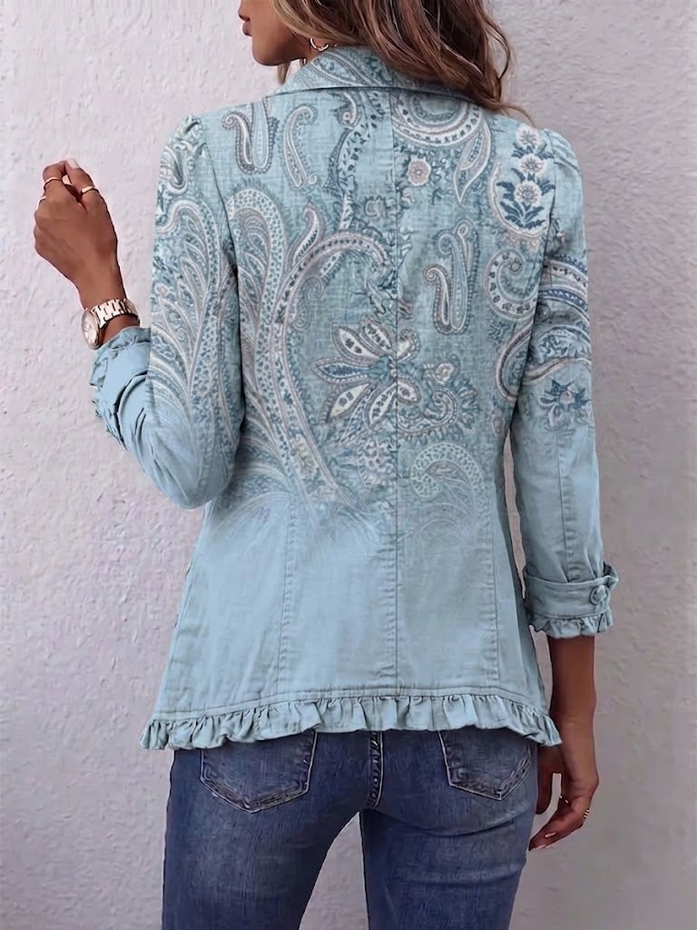 Isabella | Chaqueta con volantes y estampado paisley vintage