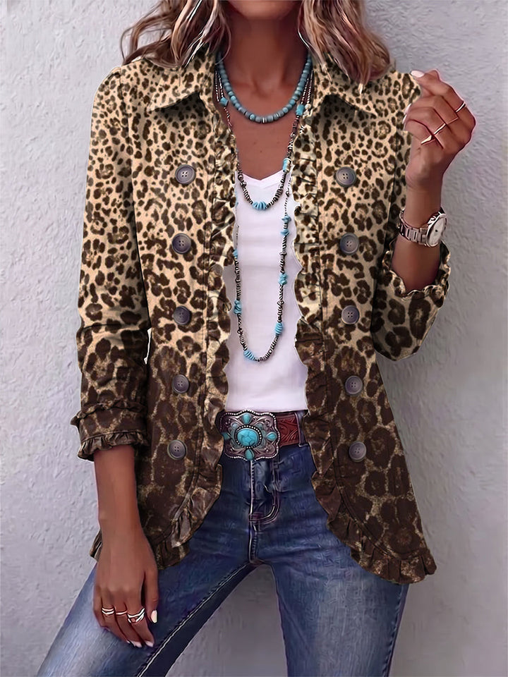 Abigail | Chaqueta de volantes de leopardo