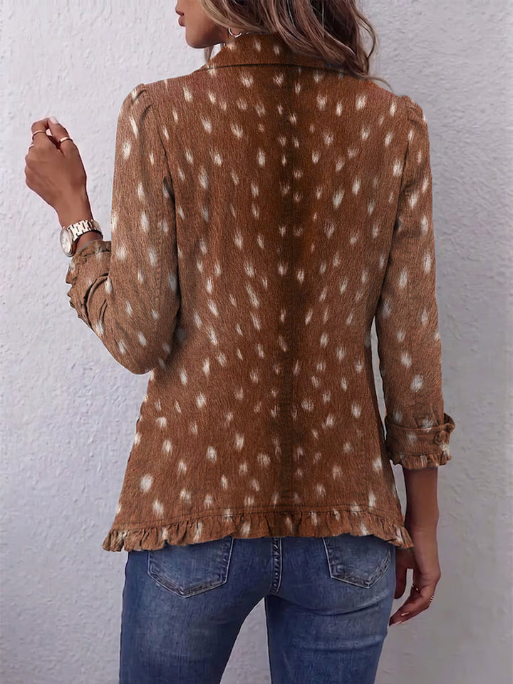 Layla | Chaqueta Boho con Motivo Animal y Volantes