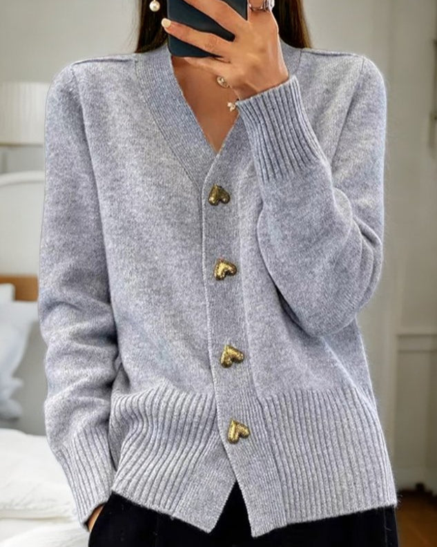 Eline™ | Cárdigan elegante con botones en forma de corazón