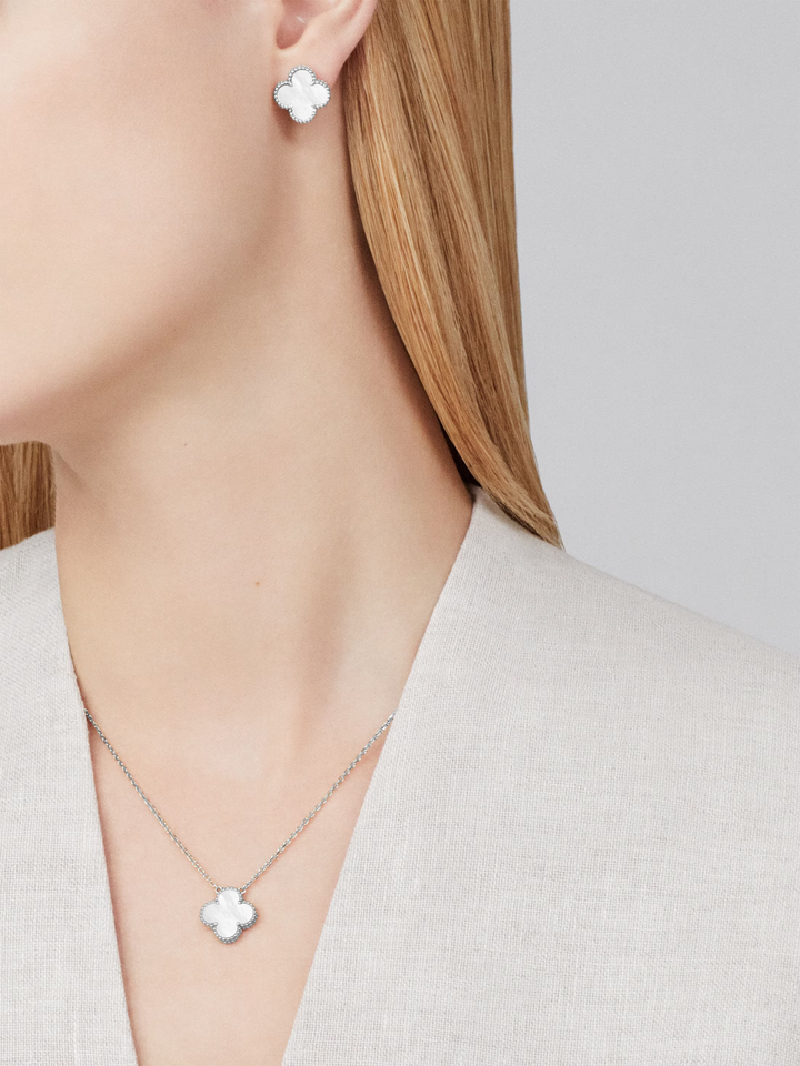 KLEEBLATT | Collar Blanco/Plata